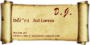 Déri Julianna névjegykártya