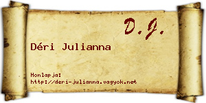 Déri Julianna névjegykártya